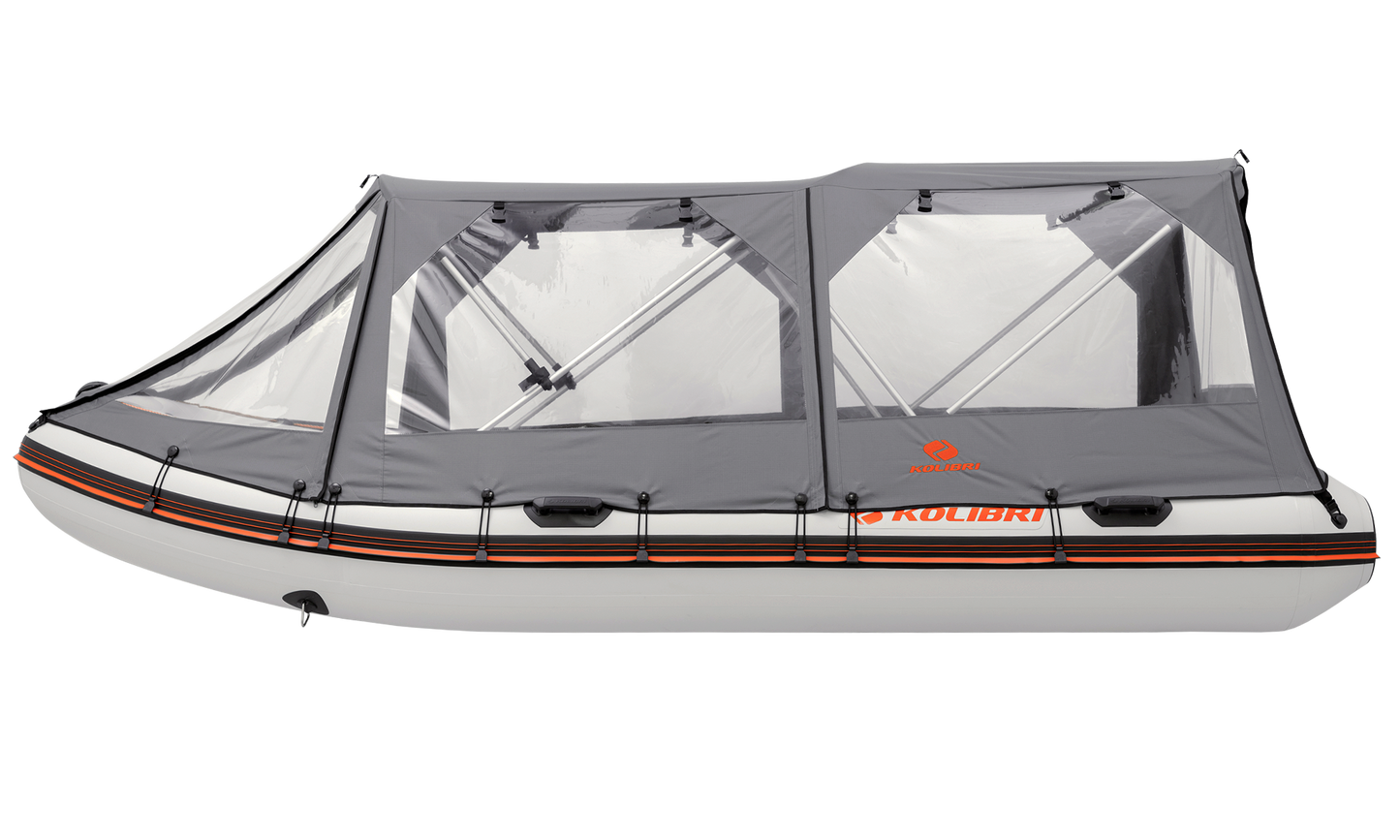 Inflatable boat tent